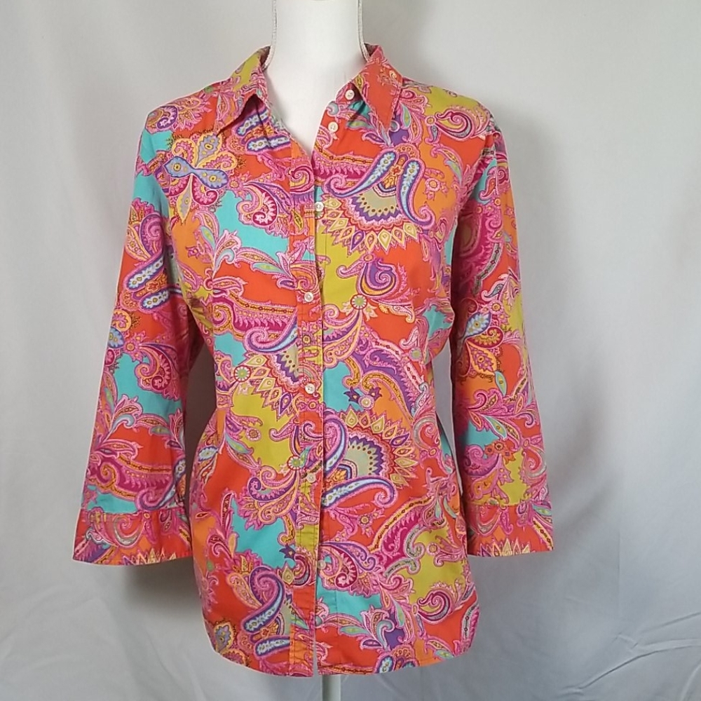 Chaps Bright color blouse